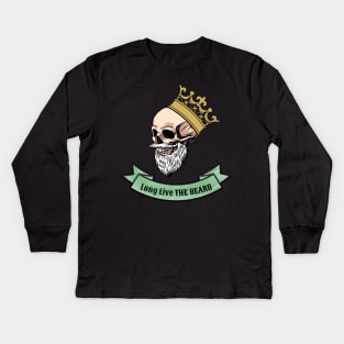 king beard skull Kids Long Sleeve T-Shirt
